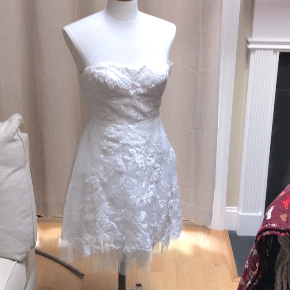 db|studio Strapless cream embroidered dress